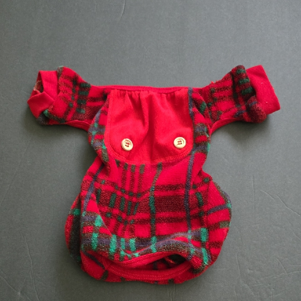Plaid Red and Green Small Dog Sweater - Size S